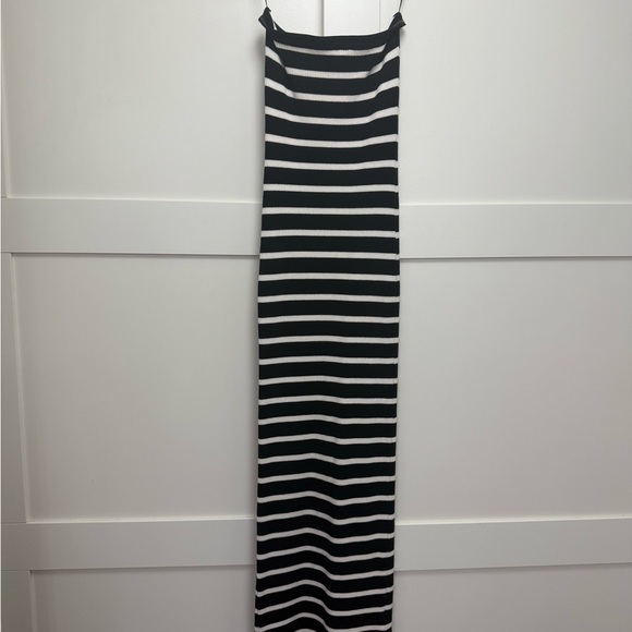 Edikted Black and White Striped Strapless Maxi Dress - Picture 1 of 3